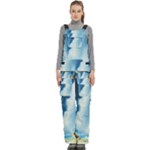 Delicate Watercolor Painting Surreal Oasis Scene With Intense Dramatic Lighting Women s Side Zip Front Pouch Ski And Snowboard Bib Pants	