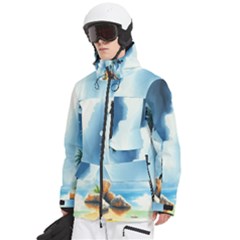 Men s Multi Pockets Zip Ski and Snowboard Waterproof Breathable Jacket 