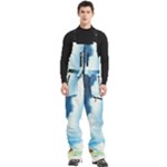 Delicate Watercolor Painting Surreal Oasis Scene With Intense Dramatic Lighting Men s Front Zip Ski And Snowboard Bib Pants