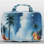 Delicate Watercolor Painting Surreal Oasis Scene With Intense Dramatic Lighting Travel Toiletry Bag With Hanging Hook