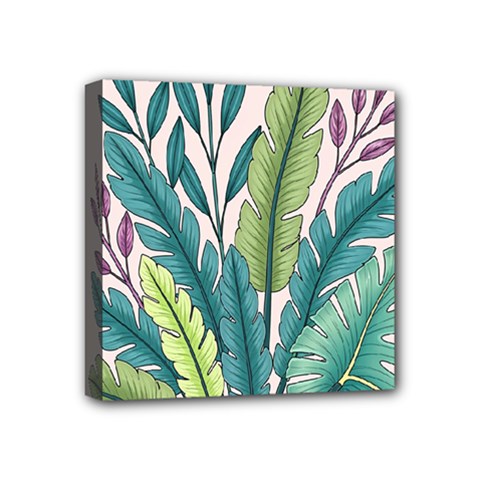 Illustrations Plants Nature Leaves Mini Canvas 4  x 4  (Stretched) from ArtsNow.com