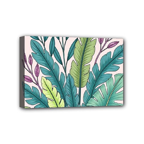 Illustrations Plants Nature Leaves Mini Canvas 6  x 4  (Stretched) from ArtsNow.com