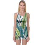 Illustrations Plants Nature Leaves One Piece Boyleg Swimsuit