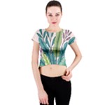 Illustrations Plants Nature Leaves Crew Neck Crop Top