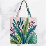 Illustrations Plants Nature Leaves Zipper Grocery Tote Bag