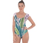 Illustrations Plants Nature Leaves Short Sleeve Leotard 