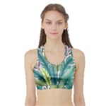 Illustrations Plants Nature Leaves Sports Bra with Border