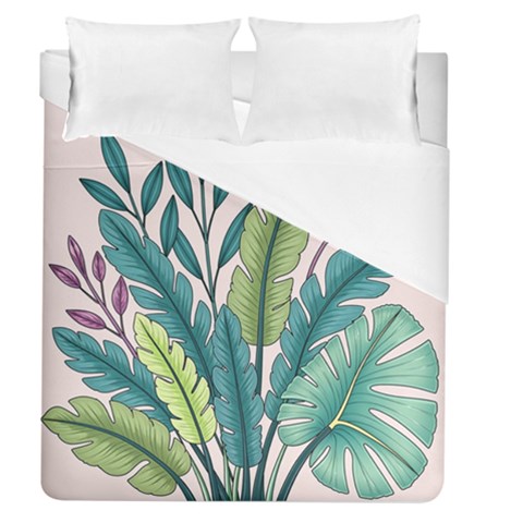 Illustrations Plants Nature Leaves Duvet Cover (Queen Size) from ArtsNow.com