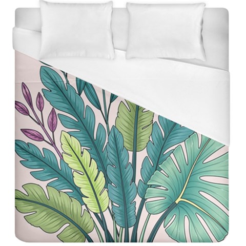 Illustrations Plants Nature Leaves Duvet Cover (King Size) from ArtsNow.com