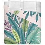 Illustrations Plants Nature Leaves Duvet Cover Double Side (California King Size)