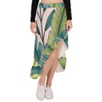 Illustrations Plants Nature Leaves Asymmetrical Ruffle Hem Skirt 