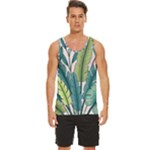 Illustrations Plants Nature Leaves Men s Wide Collar Tank Top