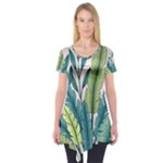 Illustrations Plants Nature Leaves Short Sleeve Tunic 