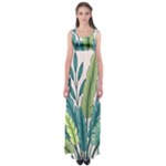 Illustrations Plants Nature Leaves Empire Waist Maxi Dress