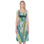 Illustrations Plants Nature Leaves Midi Sleeveless Dress