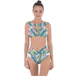 Illustrations Plants Nature Leaves Bandaged Up Bikini Set 