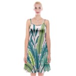 Illustrations Plants Nature Leaves Spaghetti Strap Velvet Dress