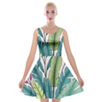 Illustrations Plants Nature Leaves Velvet Skater Dress