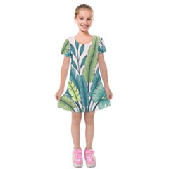 Illustrations Plants Nature Leaves Kids  Short Sleeve Velvet Dress from ArtsNow.com