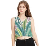 Illustrations Plants Nature Leaves V-Neck Cropped Tank Top