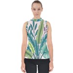 Illustrations Plants Nature Leaves Mock Neck Shell Top