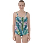 Illustrations Plants Nature Leaves Twist Front Tankini Set