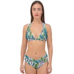 Illustrations Plants Nature Leaves Double Strap Halter Bikini Set