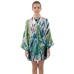 Long Sleeve Satin Kimono 