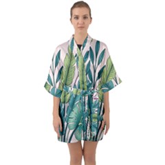 Half Sleeve Satin Kimono  