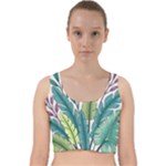 Illustrations Plants Nature Leaves Velvet Racer Back Crop Top