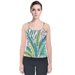 Illustrations Plants Nature Leaves Velvet Spaghetti Strap Top