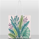 Illustrations Plants Nature Leaves Full Print Rope Handle Tote (Large)