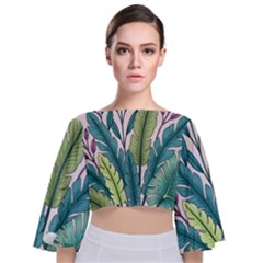 Tie Back Butterfly Sleeve Chiffon Top 