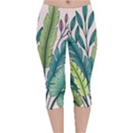 Illustrations Plants Nature Leaves Velvet Capri Leggings 