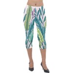 Illustrations Plants Nature Leaves Lightweight Velour Capri Leggings 