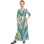 Illustrations Plants Nature Leaves Kids  Quarter Sleeve Maxi Dress