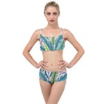 Illustrations Plants Nature Leaves Layered Top Bikini Set