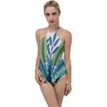 Illustrations Plants Nature Leaves Go with the Flow One Piece Swimsuit