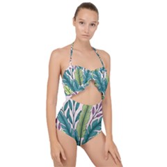 Scallop Top Cut Out Swimsuit 