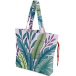 Illustrations Plants Nature Leaves Drawstring Tote Bag