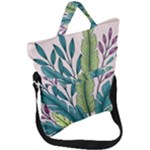 Illustrations Plants Nature Leaves Fold Over Handle Tote Bag