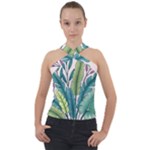 Illustrations Plants Nature Leaves Cross Neck Velour Top