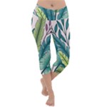 Illustrations Plants Nature Leaves Lightweight Velour Capri Yoga Leggings