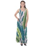 Illustrations Plants Nature Leaves Sleeveless Velour Maxi Dress