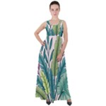 Illustrations Plants Nature Leaves Empire Waist Velour Maxi Dress