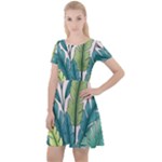 Illustrations Plants Nature Leaves Cap Sleeve Velour Dress 