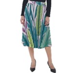 Illustrations Plants Nature Leaves Classic Velour Midi Skirt 