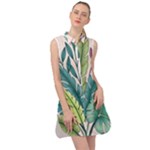 Illustrations Plants Nature Leaves Sleeveless Shirt Dress