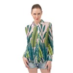 Illustrations Plants Nature Leaves Long Sleeve Chiffon Shirt