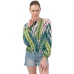 Illustrations Plants Nature Leaves Banded Bottom Chiffon Top